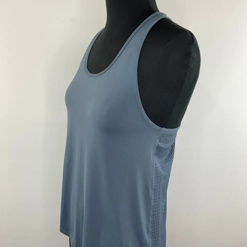 GAP Fit Blue Sleeveless Scoop Neck Tech Mesh Racer Back Tank Top Size S Small